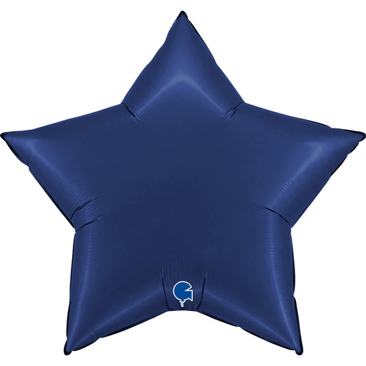 Balão de Foil Estrela, Azul Marinho Cetim, 36" / 91 cm