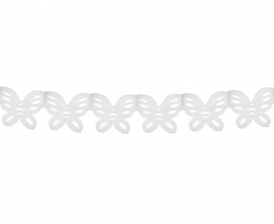 Guirnalda de papel Mariposas blancas, 360 x 14 x 10 cm
