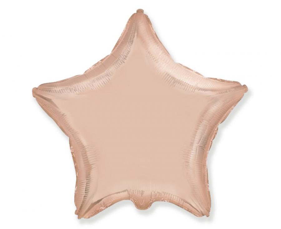 Globo de aluminio con forma de estrella, oro rosa, 18"/48 cm