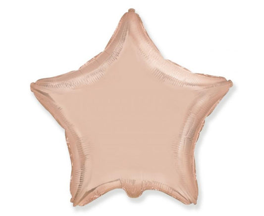Balão de Foil Estrela, Ouro Rosa, 18" / 48 cm