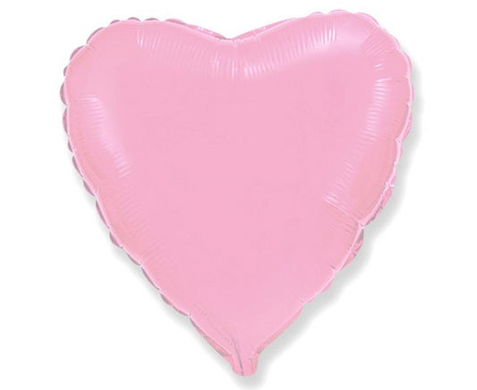 Balão de alumínio coração, rosa claro, 18" / 48 cm