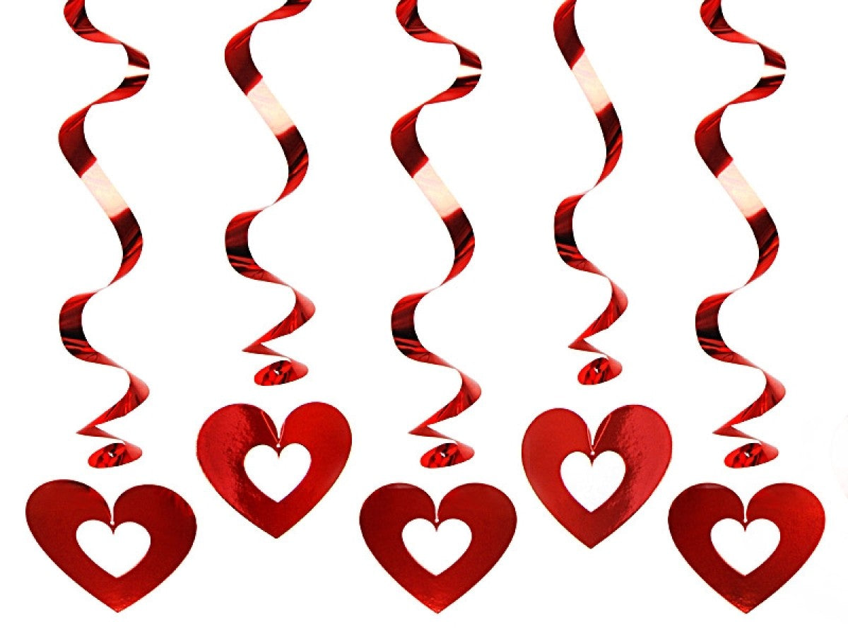 Hanging decoration Hearts, 60 cm, 5 pcs