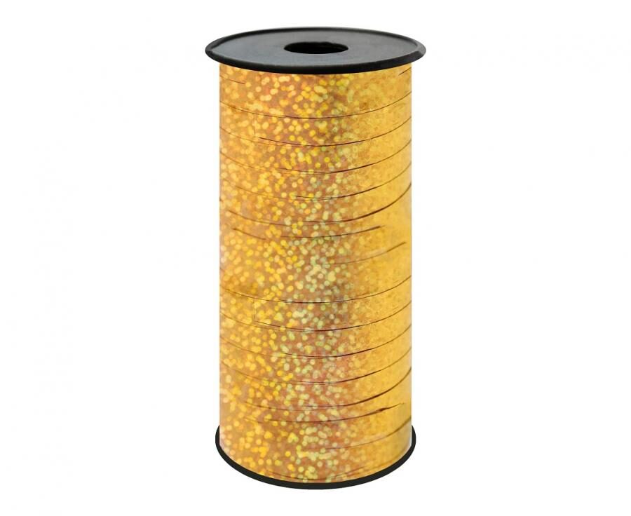 Plastic Curling Ribbon, holographic gold, 92 m Godan