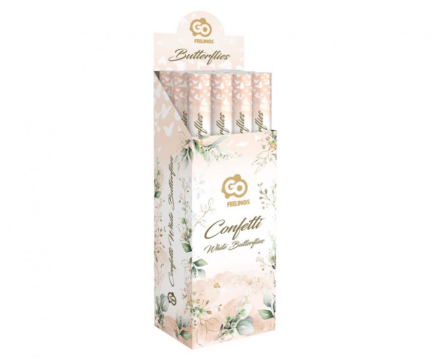 Confetti Cannon Butterfly, white, 60 cm. Godan
