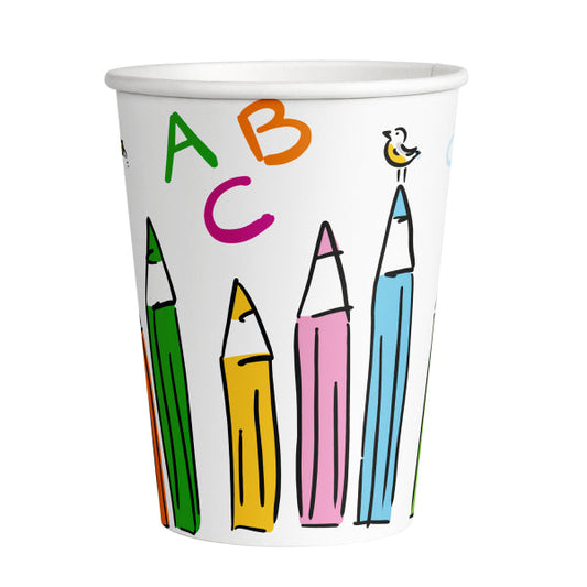 Paper cups "School", 250 ml, 8 pcs Unique
