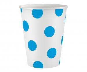 Paper cups Polka Dots, blue, 250 ml, 6 pcs Godan