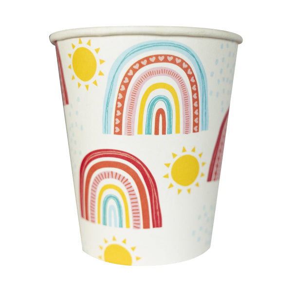 Paper cups "Retro Rainbow", 250 ml, 8 pcs Amscan