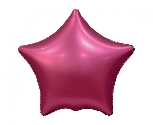 Balão de Foil Estrela, Rosa Escuro Mate, 19" / 44 cm