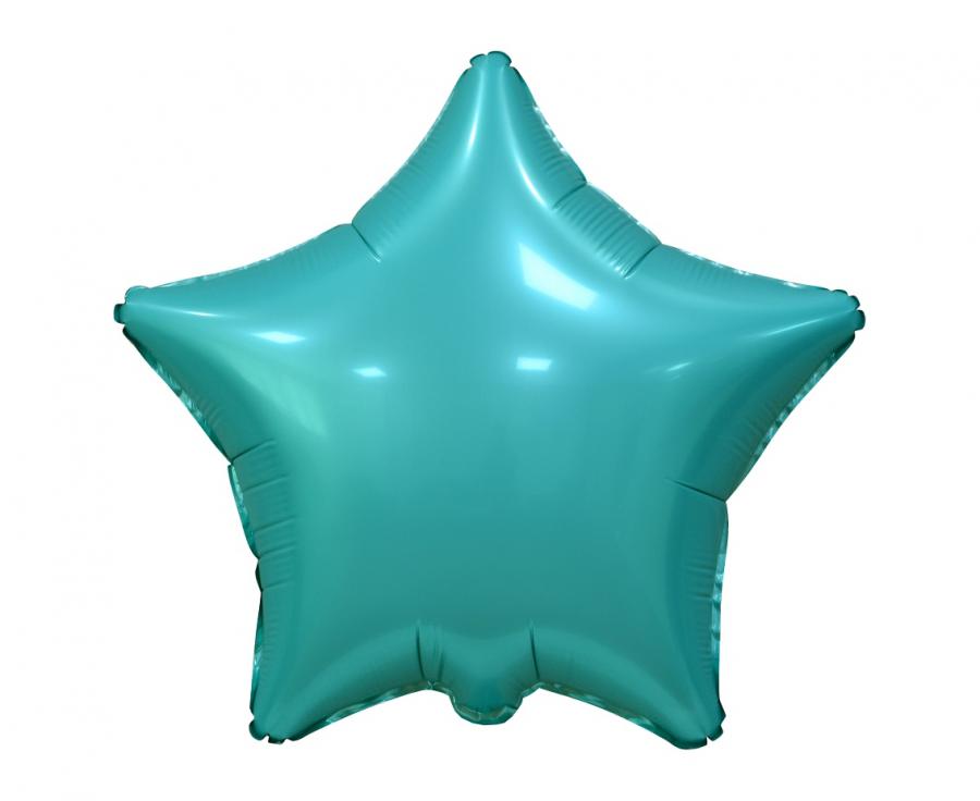 Foil Balloon Star, Satin Turquoise, 19" / 44 cm Godan