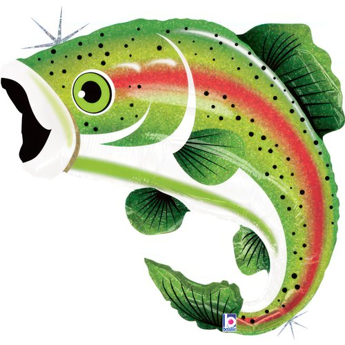 Foil Balloon Rainbow Trout, Fish 50 x 62 cm