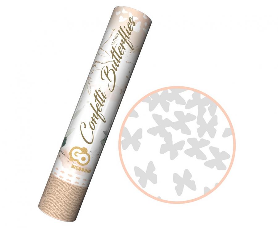 Confetti Cannon Butterfly, white, 30 cm. Godan