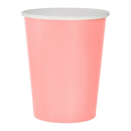Vasos de papel, rosa claro, 270 ml, 14 uds.