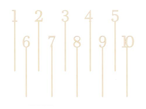 Números de mesa de madeira "1 a 10", 25 cm