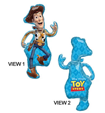 Foil balloon Toy Story featuring Woody, two-sided design, 44" / 111 cm size, ideal for parties and celebrations.