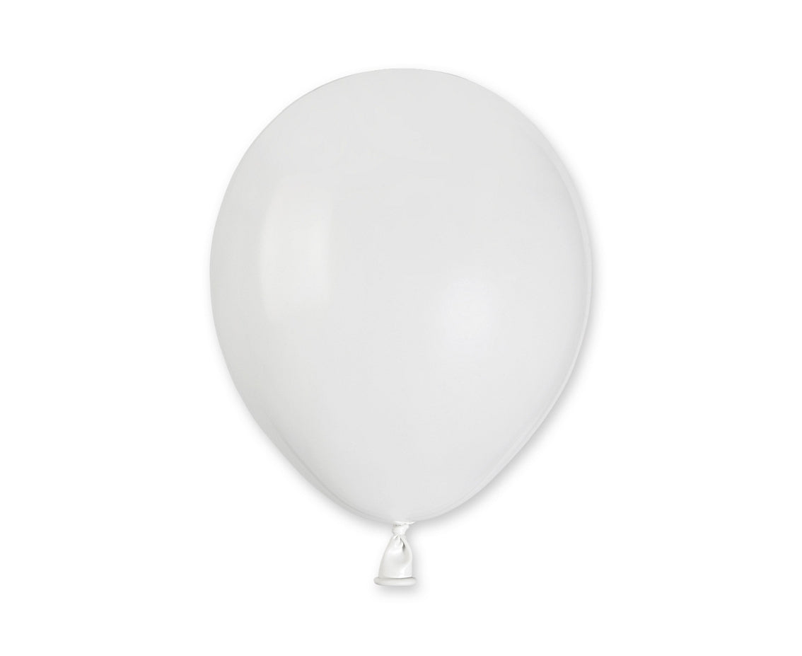 Balões de látex Gemar, branco, 5"/ 13 cm, 100 unidades
