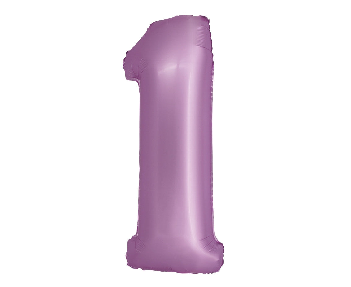 Globo de aluminio número 1, 76 cm, color lavanda