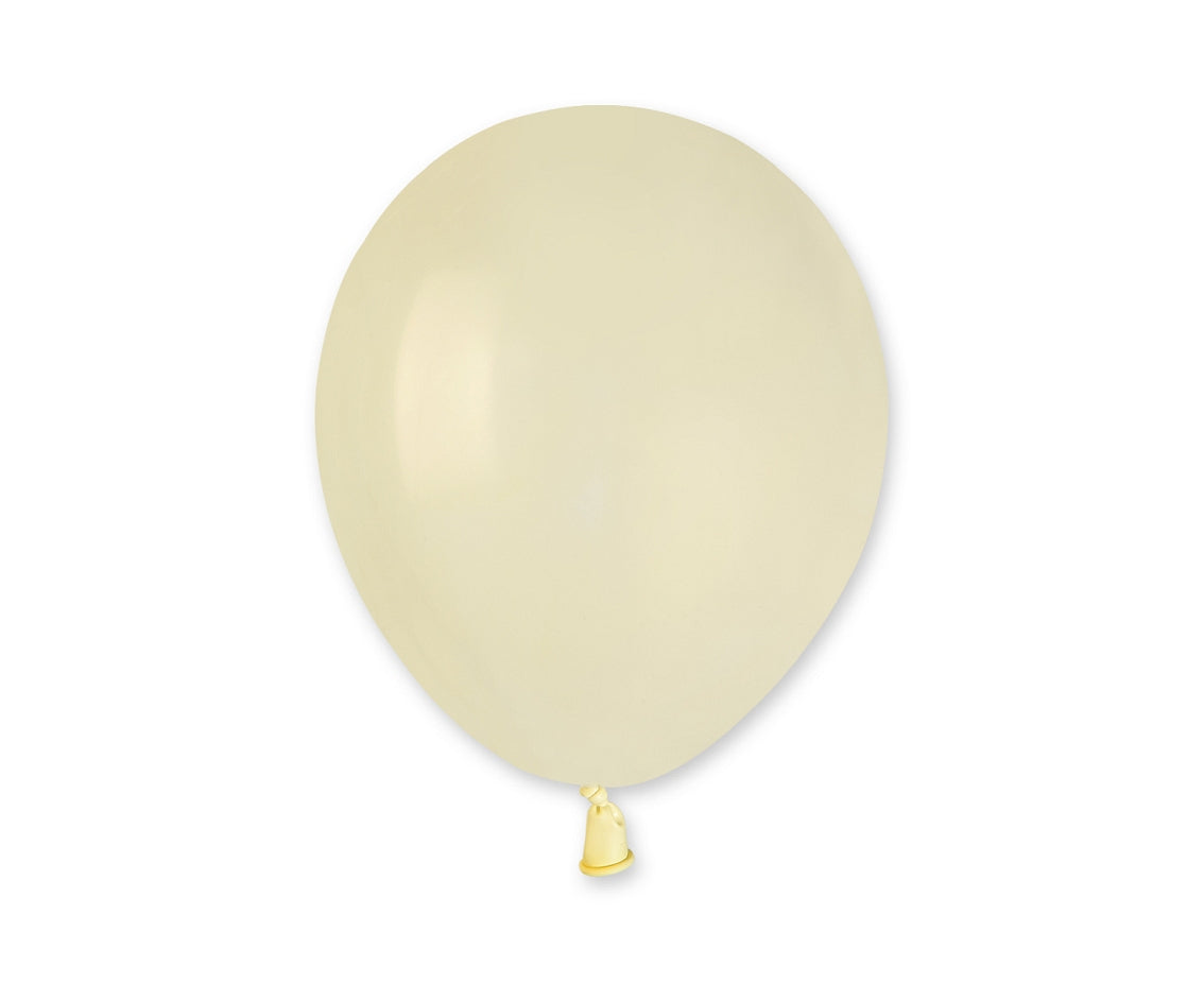 Balões de látex Gemar, marfim claro, 5"/ 13 cm, 100 unidades