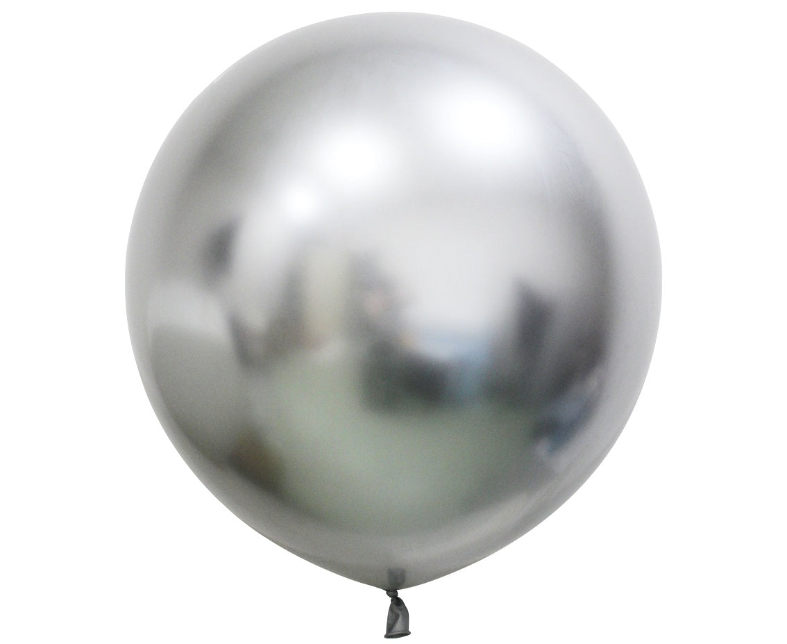 Balões de látex Beauty & Charm, platina, prata, 24"/ 61 cm, 2 peças.