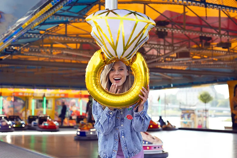 Foil Balloon Diamond Ring, 24x37.5" / 60x95 cm Partydeco