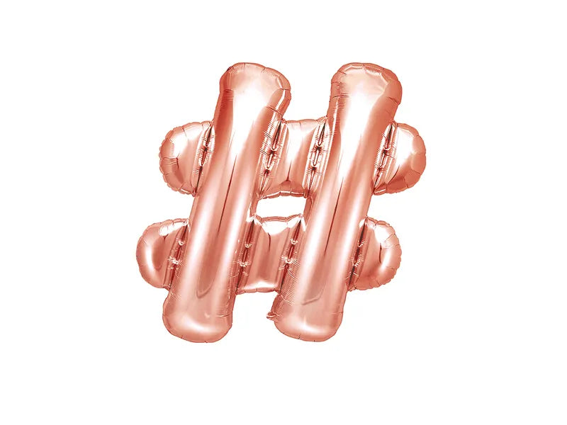 Foil Balloon ''#'', 35cm, rose gold