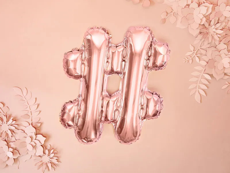 Foil Balloon ''#'', 35cm, rose gold