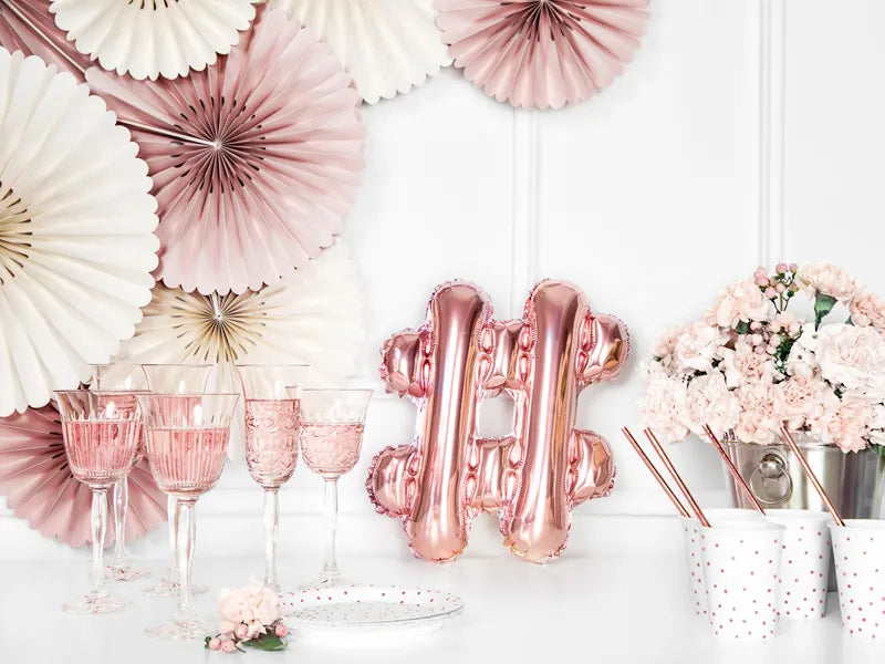 Foil Balloon ''#'', 35cm, rose gold