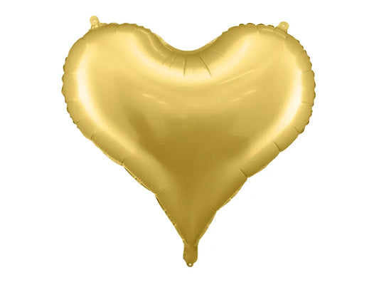 Balão de alumínio coração, ouro acetinado, 24x21" / 61x53 cm