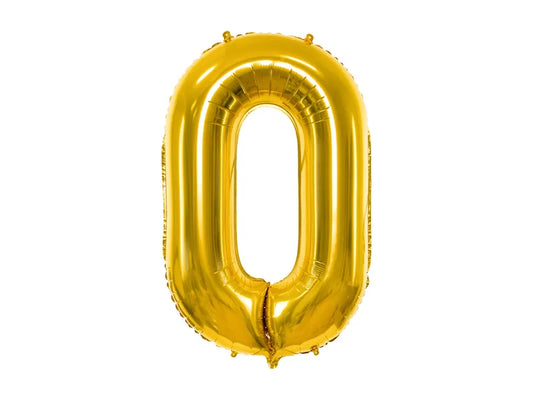 Globo de aluminio número 0, 86 cm, dorado