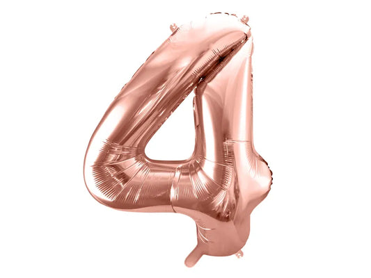 Globo de aluminio número 4, 86 cm, oro rosa
