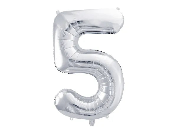 Balão Foil Número ''5'', 86cm, prata