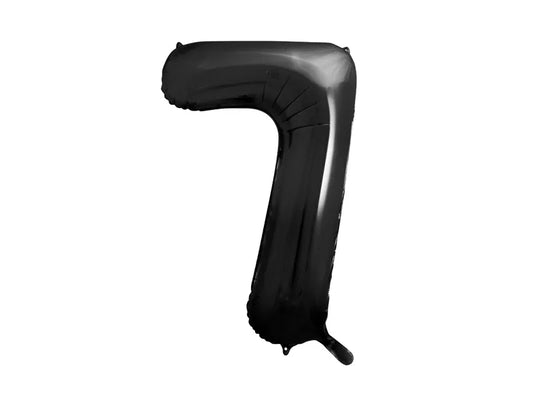 Globo de aluminio número 7, 86 cm, color negro