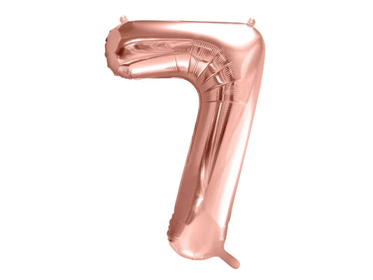 Globo de aluminio número 7, 86 cm, oro rosa