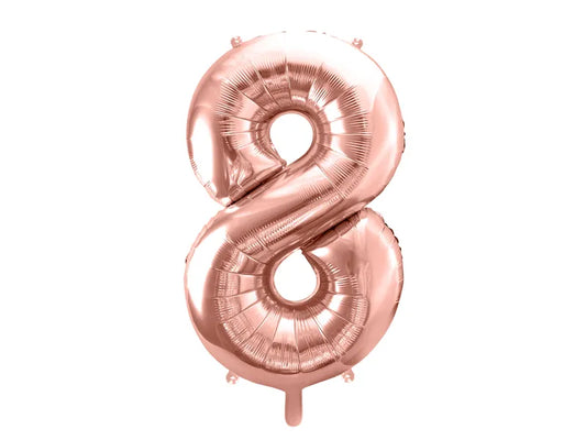 Globo de aluminio número 8, 86 cm, oro rosa