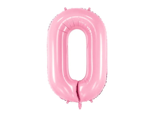 Globo de aluminio número 0, 86 cm, color rosa