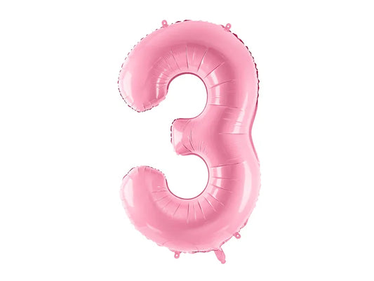 Globo de aluminio número 3, 86 cm, color rosa