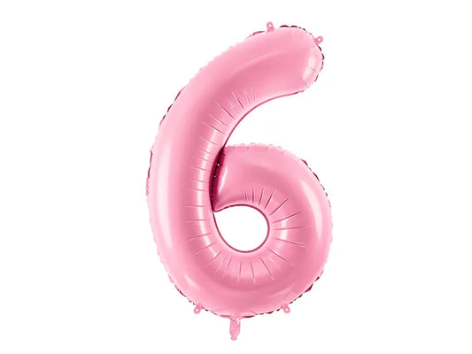 Globo de aluminio número 6, 86 cm, color rosa