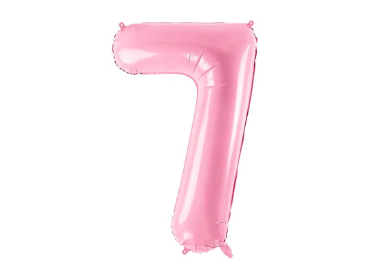 Globo de aluminio número 7, 86 cm, color rosa