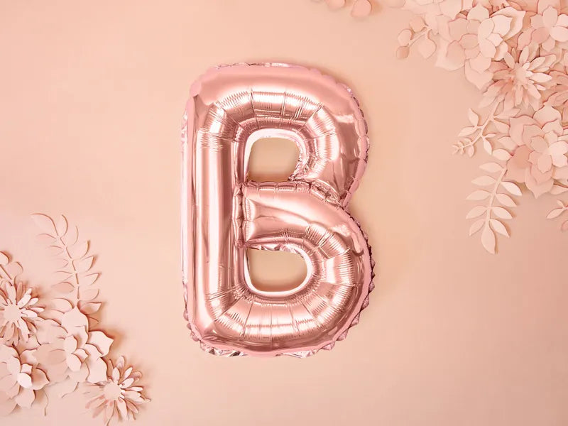 Foil Balloon Letter ''B'', 35cm, rose gold Partydeco
