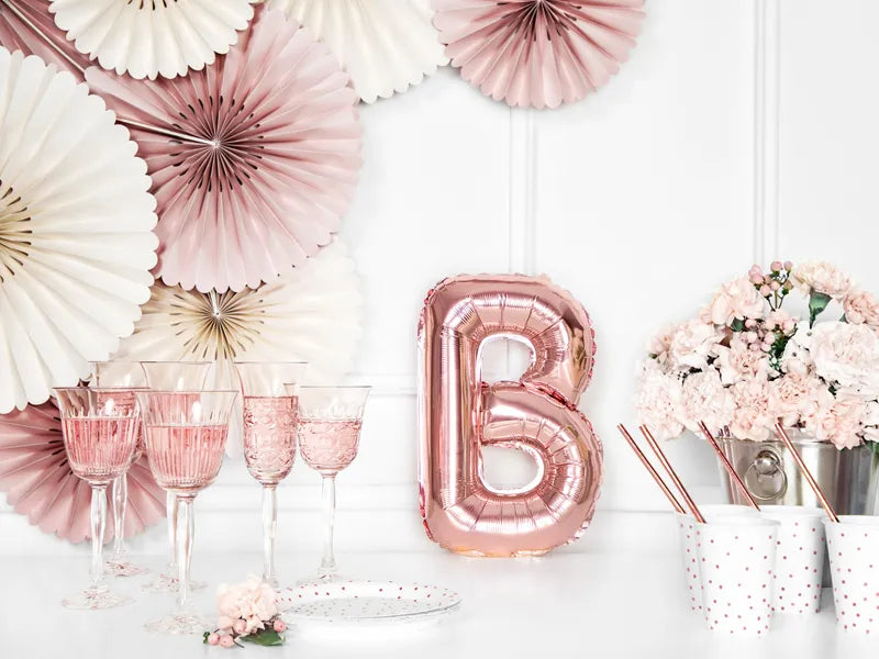 Foil Balloon Letter ''B'', 35cm, rose gold Partydeco