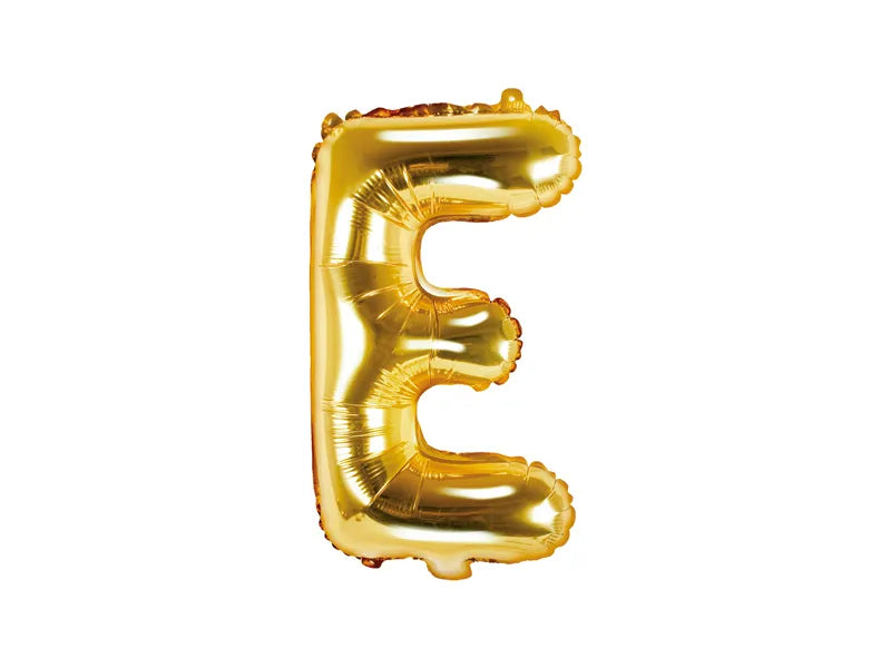Foil Balloon Letter ''E'', 35cm, gold Partydeco