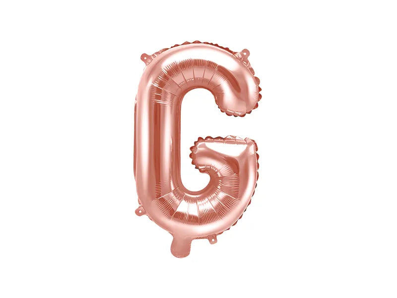 Balão Foil Letra ''G'', 35cm, ouro rosa