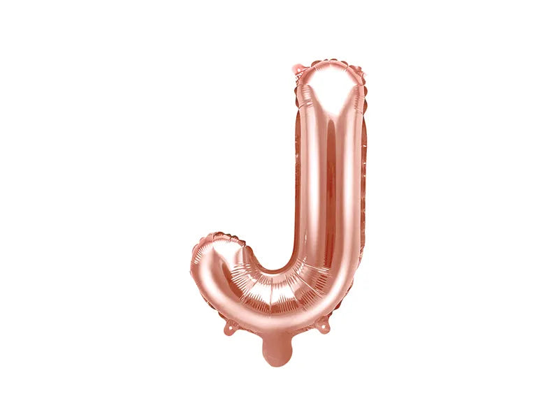 Foil Balloon Letter ''J'', 35cm, rose gold Partydeco