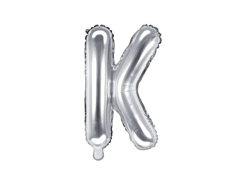 Balão Foil Letra ''K'', 35cm, prata