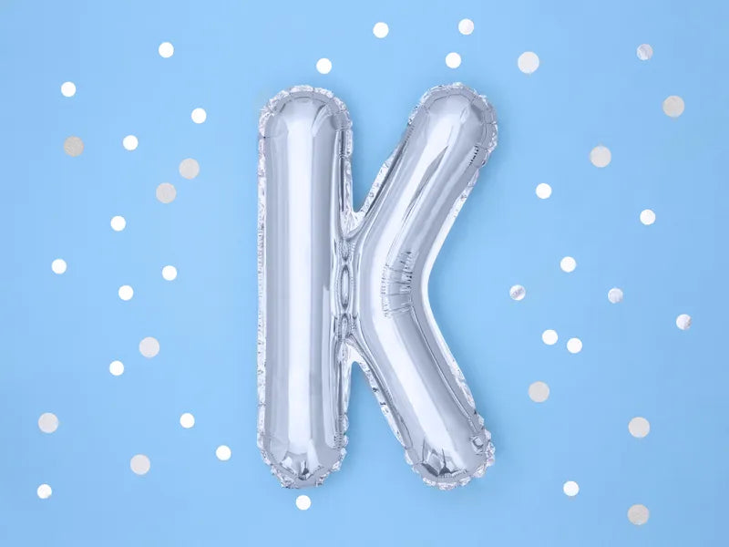 Balão Foil Letra ''K'', 35cm, prata