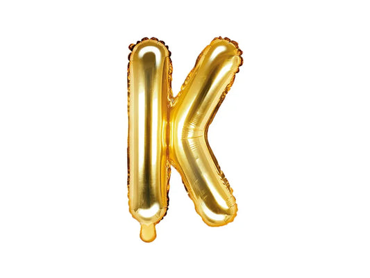Globo de aluminio con la letra "K", 35 cm, dorado