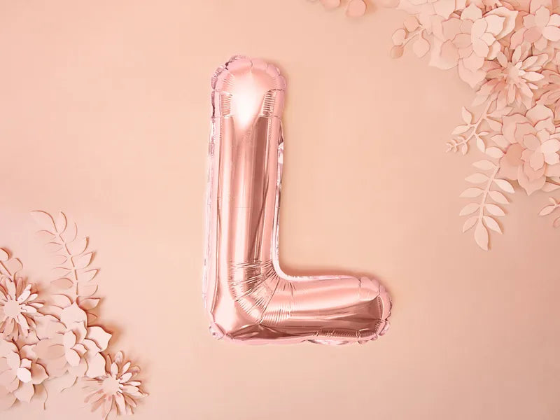 Balão Foil Letra ''L'', 35cm, ouro rosa