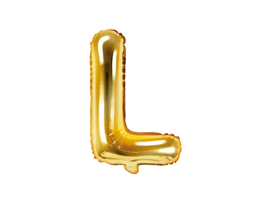 Globo de aluminio con la letra "L", 35 cm, dorado