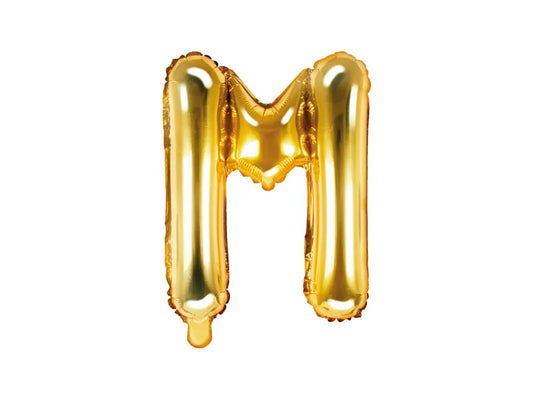 Globo de aluminio con la letra "M", 35 cm, dorado