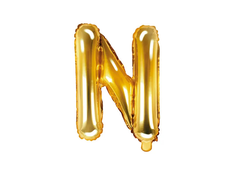 Balão Foil Letra ''N'', 35cm, dourado