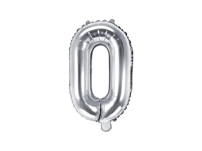 Foil Balloon Letter ''O'', 35cm, silver Partydeco